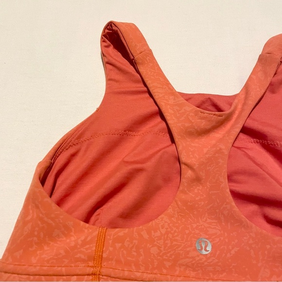 Lululemon Wunder Train Long-Line Bra Medium Crunch Warm Coral Size 6 - Picture 11 of 15